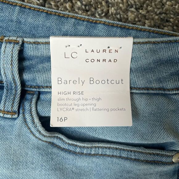 Lauren Conrad women’s barely bootcut high rise light wash blue jeans. NWT. 16P - Picture 4 of 8